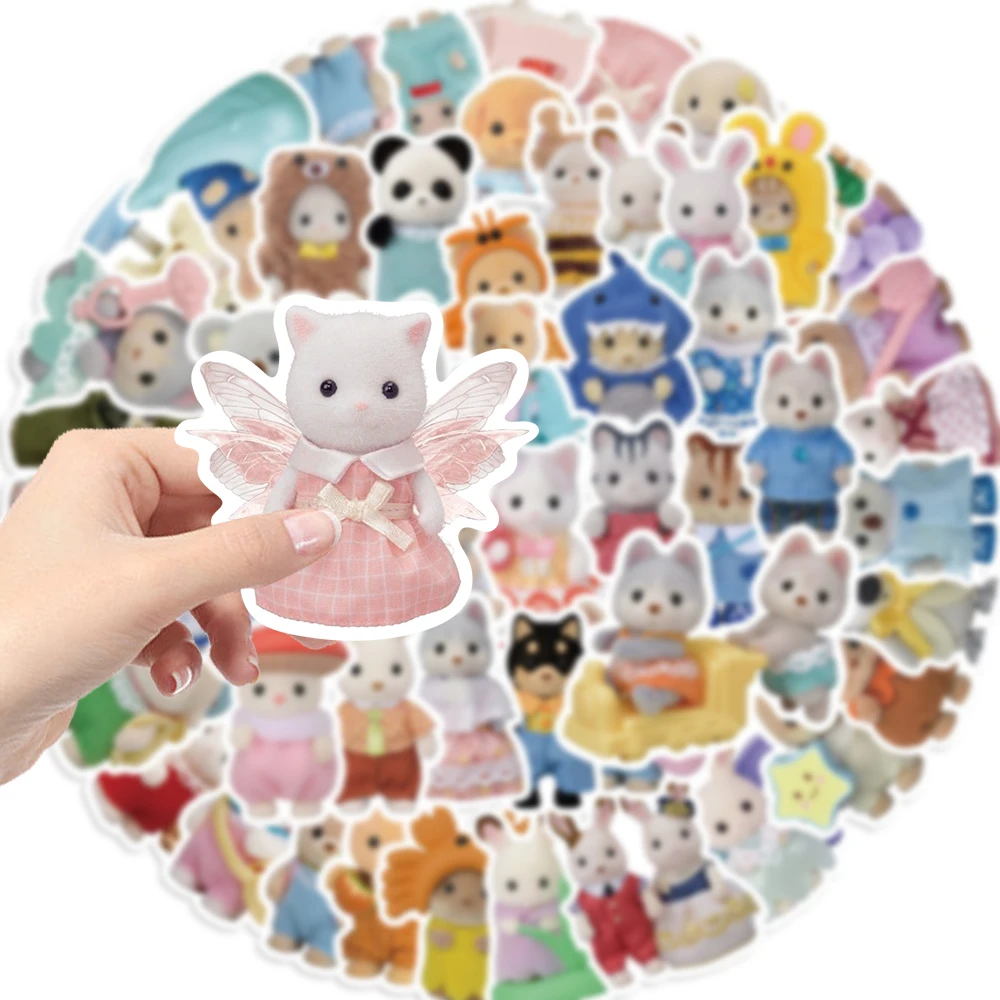 55PCS น่ารัก Calico Critters Graffiti สติกเกอร์เด็กการ์ตูนตุ๊กตา DIY แล็ปท็อปโน้ตบุ๊คสติกเกอร์ตกแต่งของเล่น