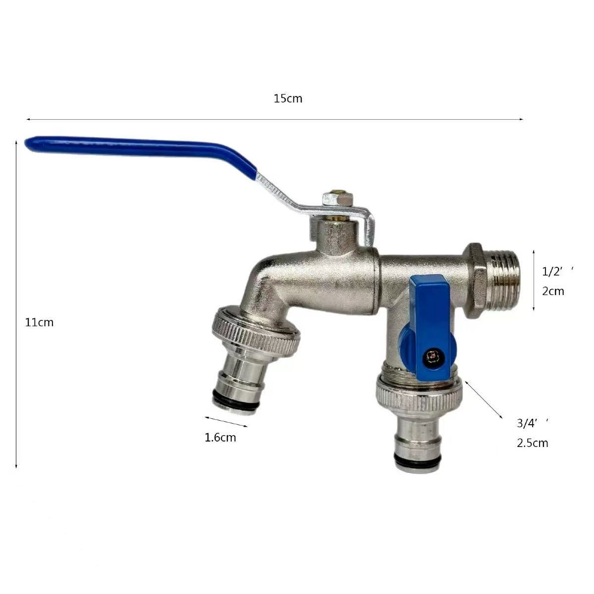 1/2'' 3/4'' Zink-legierung Wasserhahn Wasser Splitter Wasser Anschluss Adapter Outdoor Schalter Garten Bewässerung Rohr Anschluss Wasserhahn