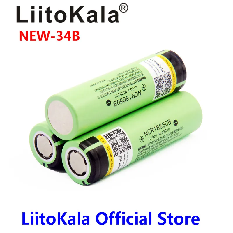 ホット LiitoKala 新オリジナル NCR18650B 34B 3.7V 18650 3400mAh 充電式リチウム電池懐中電灯バッテリー