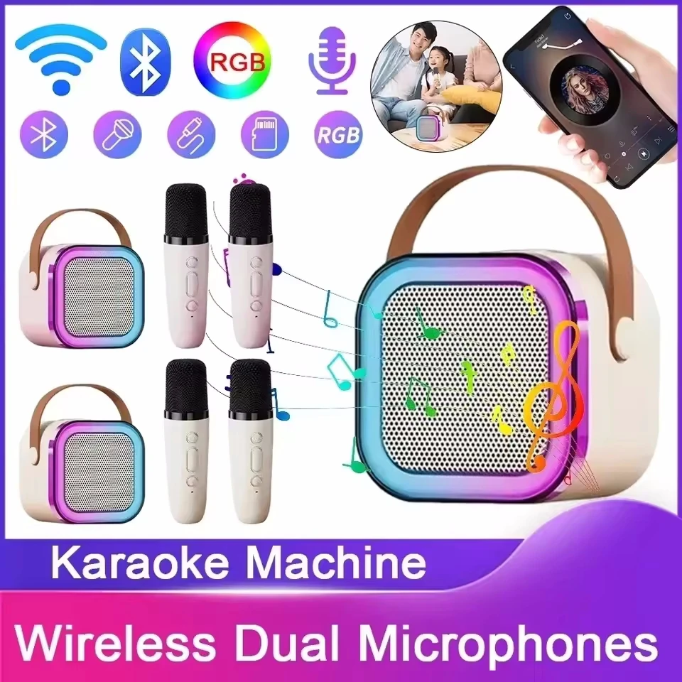 Altoparlante Bluetooth portatile senza fili per karaoke con microfono Mini lampada Caixa De Som Sound Box Music Small Blootooth Mp3