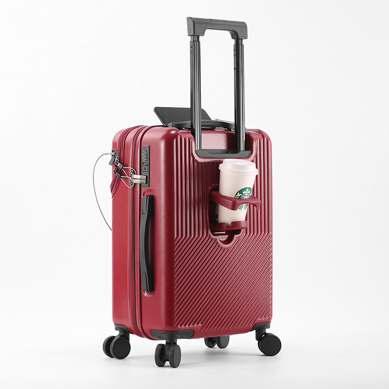 2024 novos conjuntos de bagagem duráveis mala frente aberta tsa lock usb slient spinner roda carregamento masculino carry-on viagem 20/22/24/26