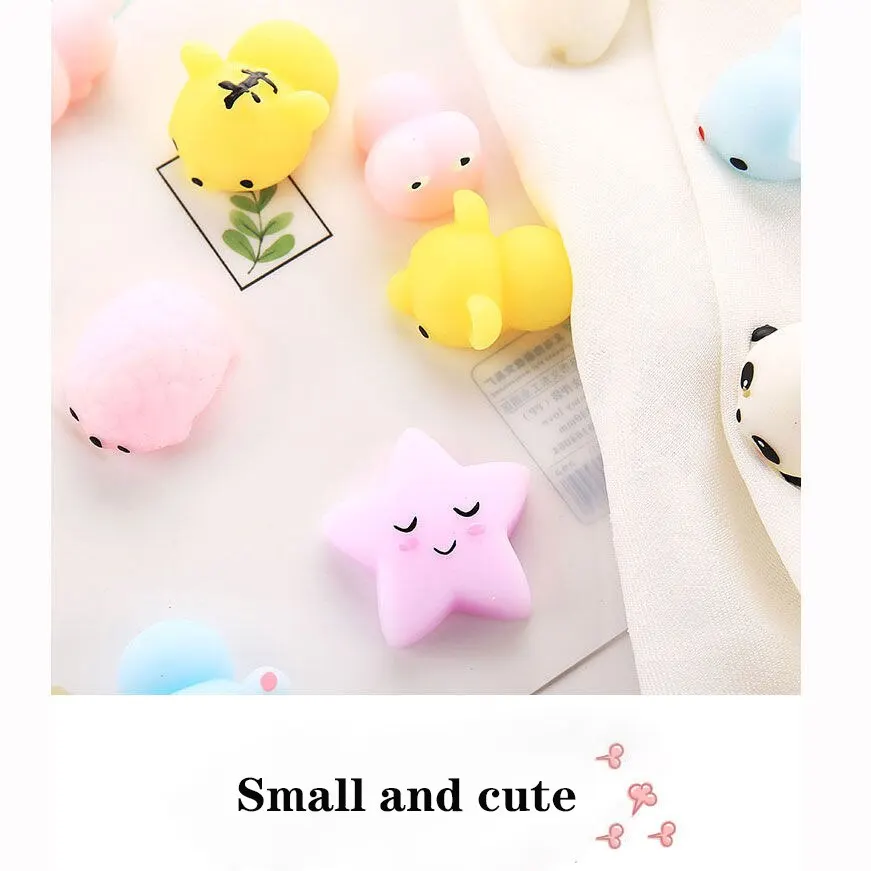 10ชิ้นของเล่นคลายเครียดแบบสุ่มของเล่นแบบอินเทอร์แอคทีฟรูปสัตว์ขนาดเล็กแม่ลูก