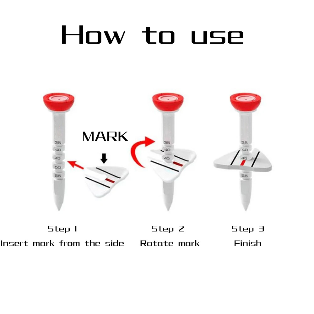 Accessori per allenamento per tee da golf ad altezza regolabile da 4 pezzi 33-55 mm