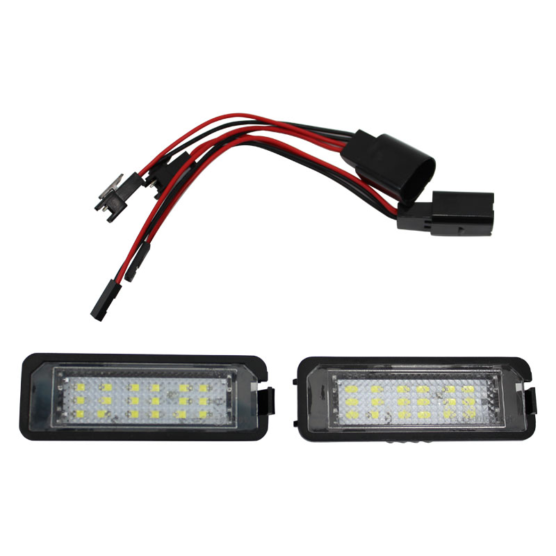 Lámpara de luz LED para matrícula de coche, 2 uds., para VW Passat B6 CC Eos Golf 4 5 6 7 MK7 Polo Superb Seat Leon Altea