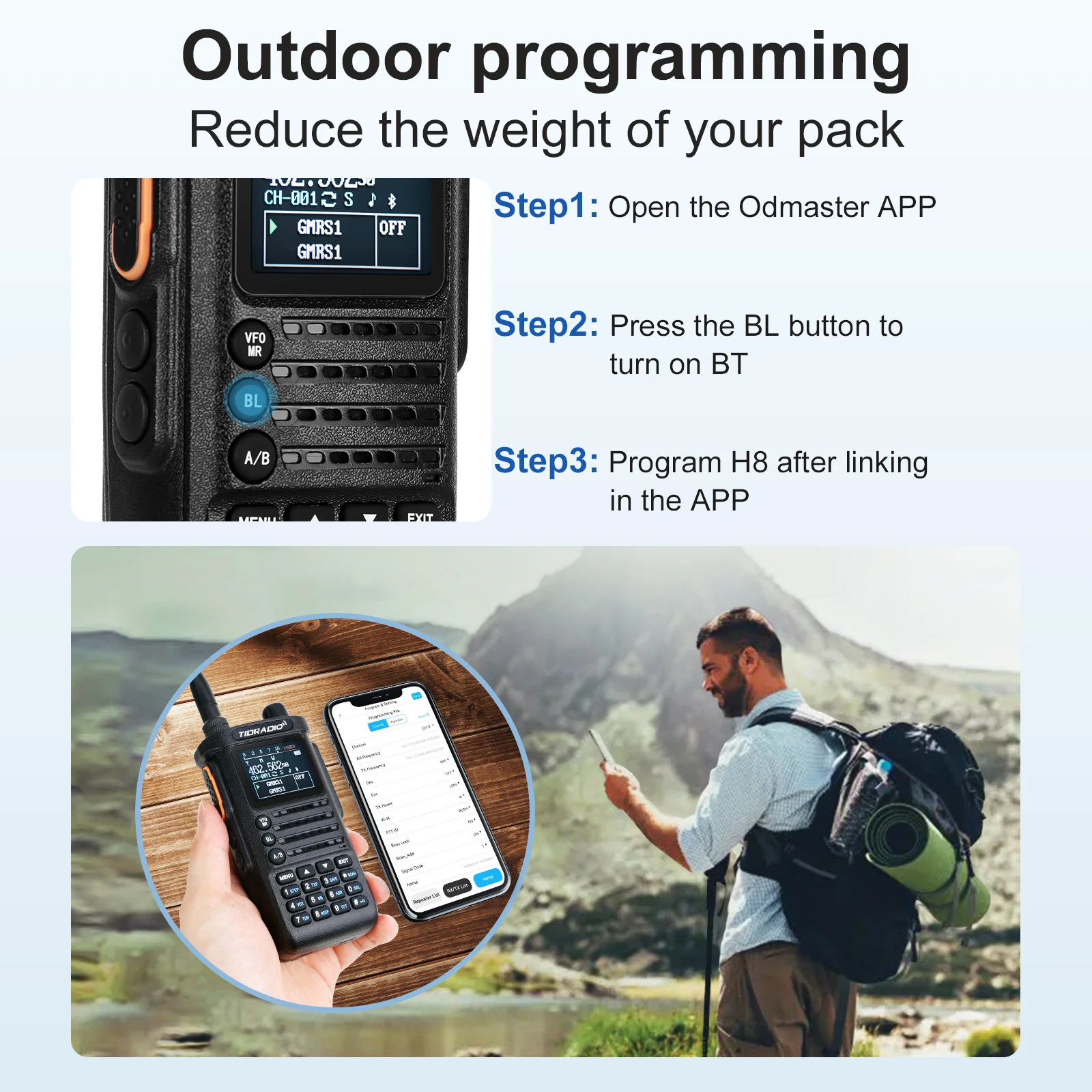 2nd Gen TIDRADIO TD-H8 10W Profession Walkie Talkie Long Range Emergency Radio Portable Two Way Radio Receiver Search Repeaters