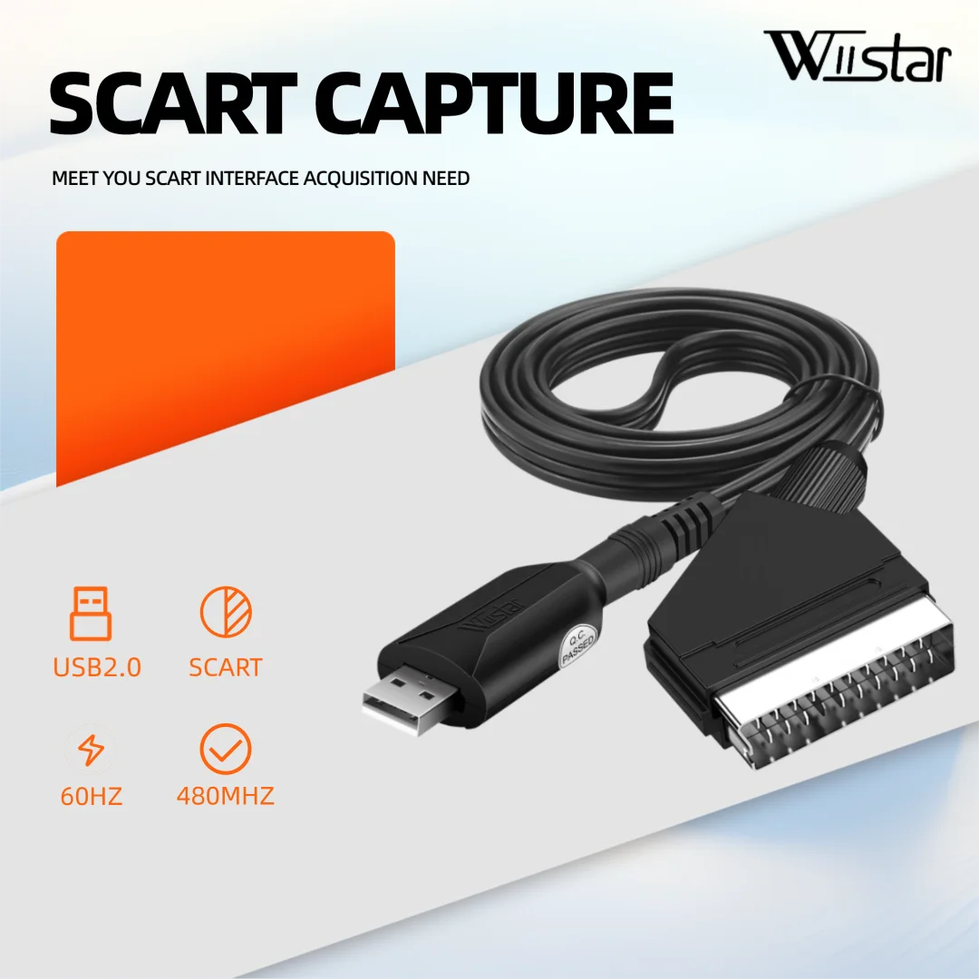 Карта видеозахвата SCART в USB2.0 Карта видеозахвата USB 2.0 SCART Видео Аудио Легкая крышка DVD DVR VHS Конвертер Адаптер Карта ТВ Видео