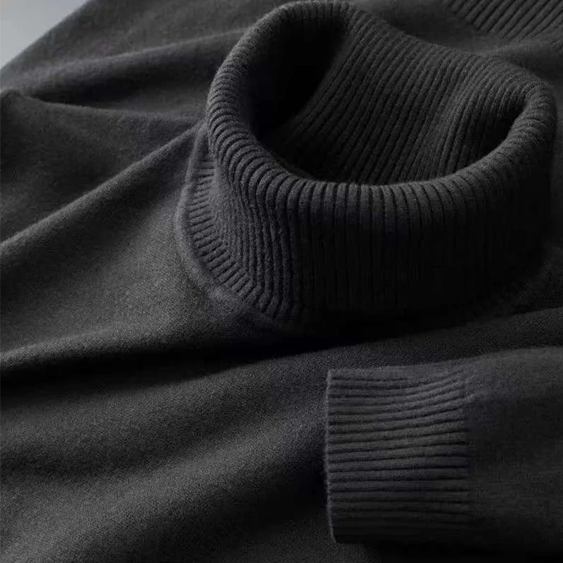 2025 Nieuwe heren gebreide truien effen kleur coltrui ademende truien warm outdoor basic streetwear herfst zakelijke tops