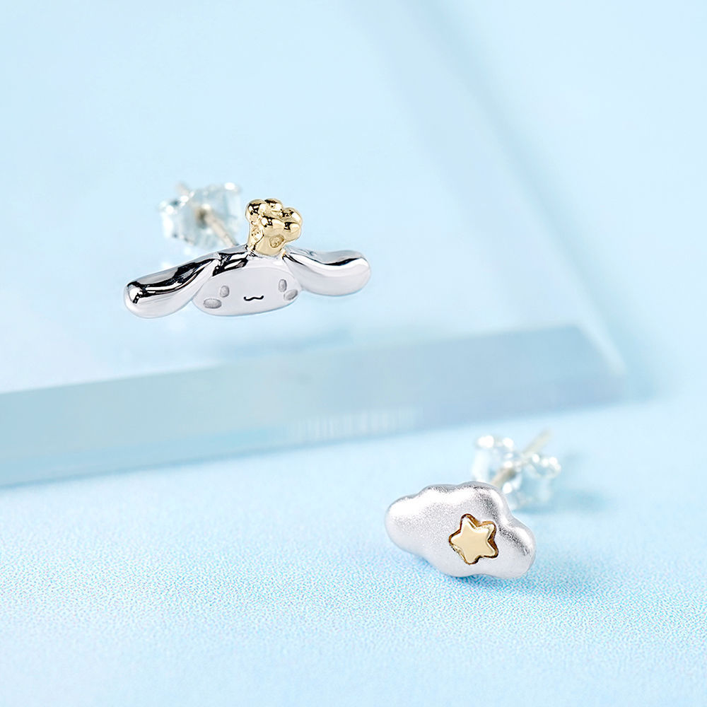 シナモロール Y2k ネックレスサンリオかわいい漫画アニメイヤリングブレスレットかわいい女性のリングファインジュエリー女性ファッションアクセサリー