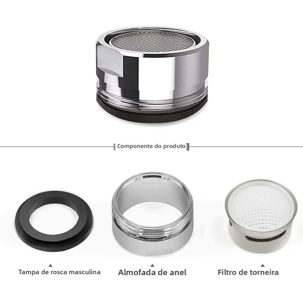 10/3 pçs torneira filtro de poupança água aerador m24 rosca banheiro bronze aço inoxidável substituível filtro malha bocal misto