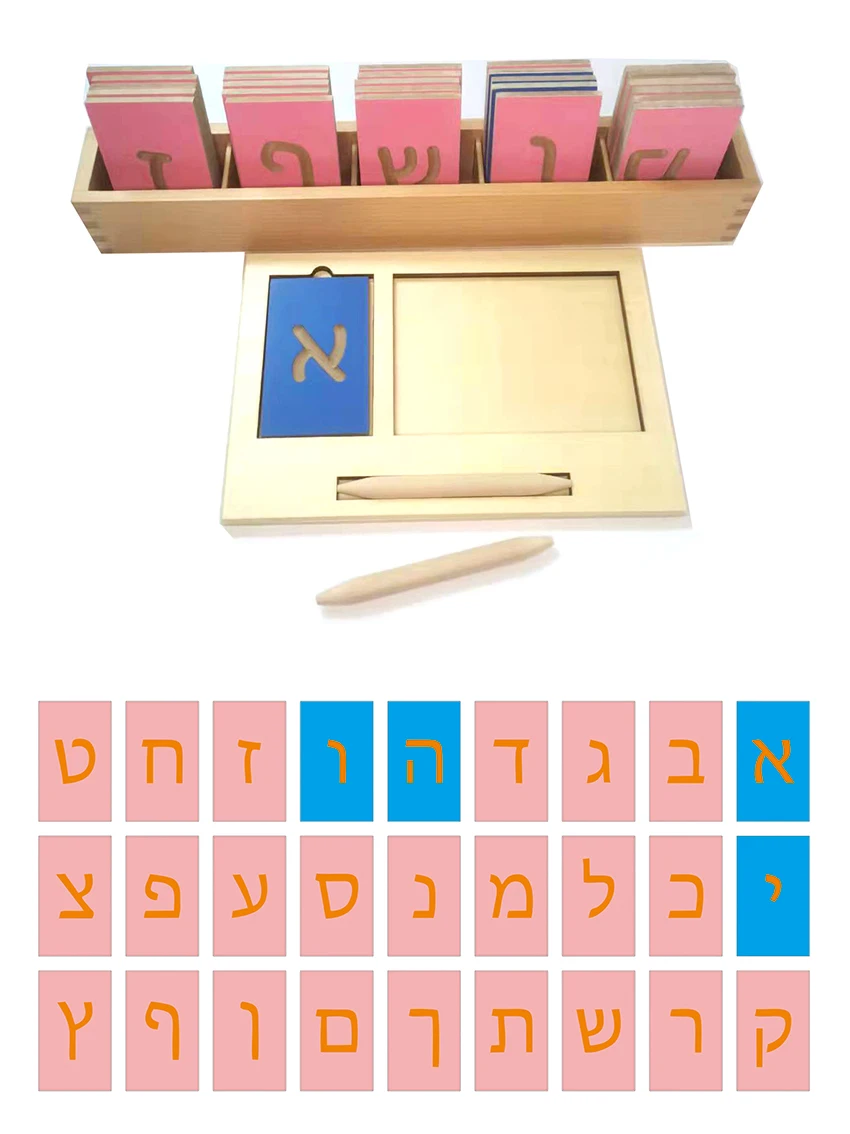 Иврит Блок Принт אלפ ע Xoü Mini Tracing Board материалы Монтессори язык деревянные игрушки буквы галстуки