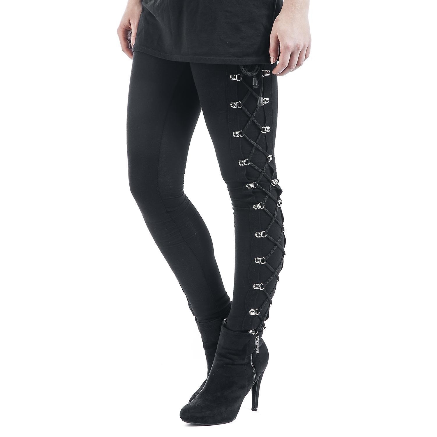 2023แฟชั่น Elegant ระเบิด Gothic สไตล์ Punk Lace-Up Leggings ยกสะโพกสูงเอวกางเกงหญิงกางเกงสบายๆด้านล่าง