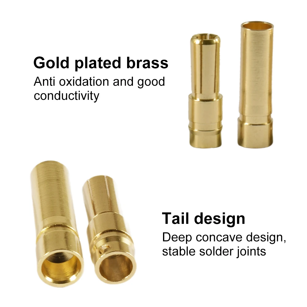 9IMOD 5/10 คู่ RC Bullet Connectors 2/3/3.5/4.0/5/5.5/6/8 มม.ชายหญิงกล้วย Bullet Connector ปลั๊กอะแดปเตอร์ชุบทอง