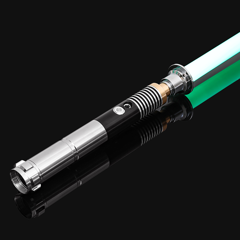 Luke rgb 16 cores alça de metal variável sabre de luz com efeito de som batendo fx duelo sabre de luz metal alumínio lidar com sabre de luz