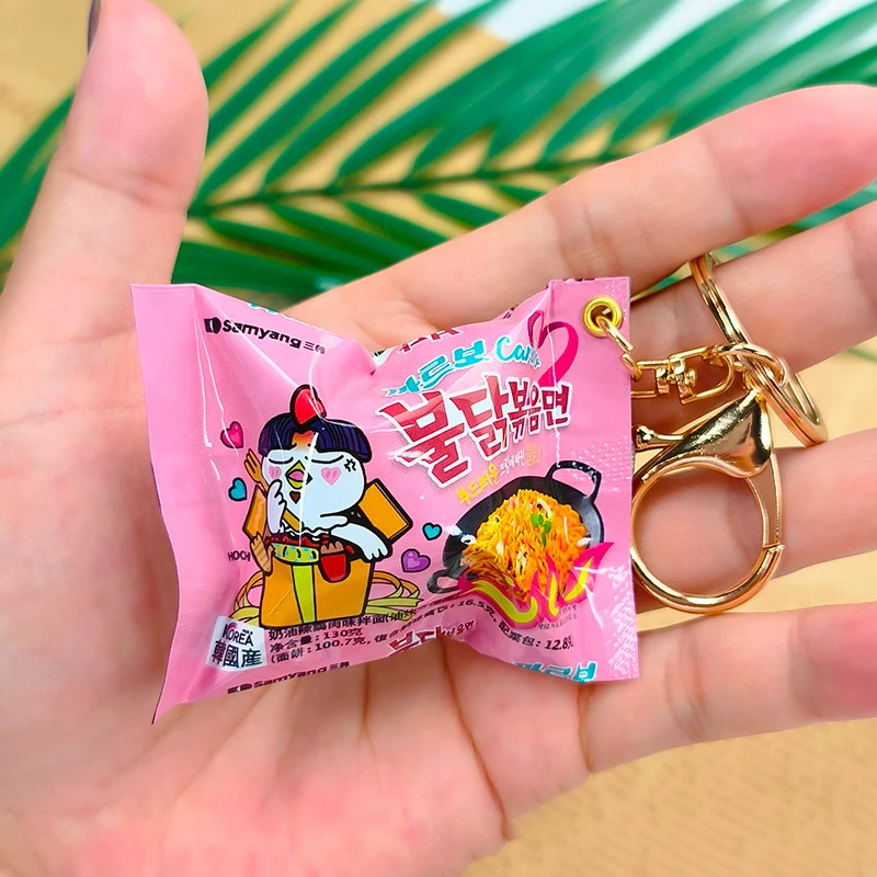 Simulation Instant Noodles Keychain On The Phone Mini Snacks Pendant Bag Pendant Christmas Gifts For The New Year