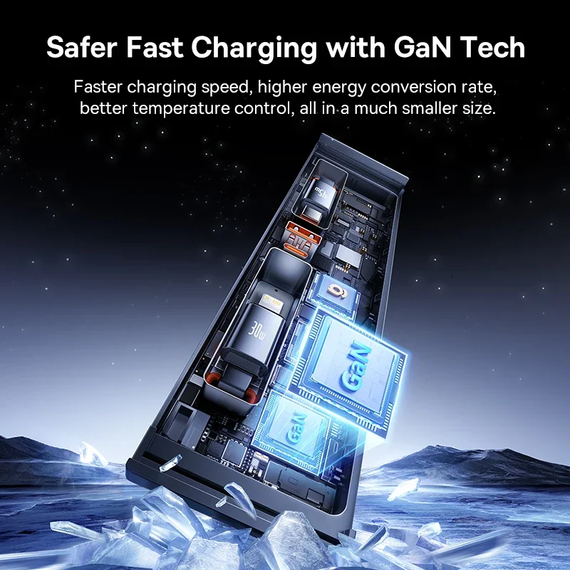 Baseus Car Intelligent Docking Station Hub for Tesla 2023 2024 Model 3 Model Y GaN 45W PD Fast Charger USB Shunt Hub Splitter