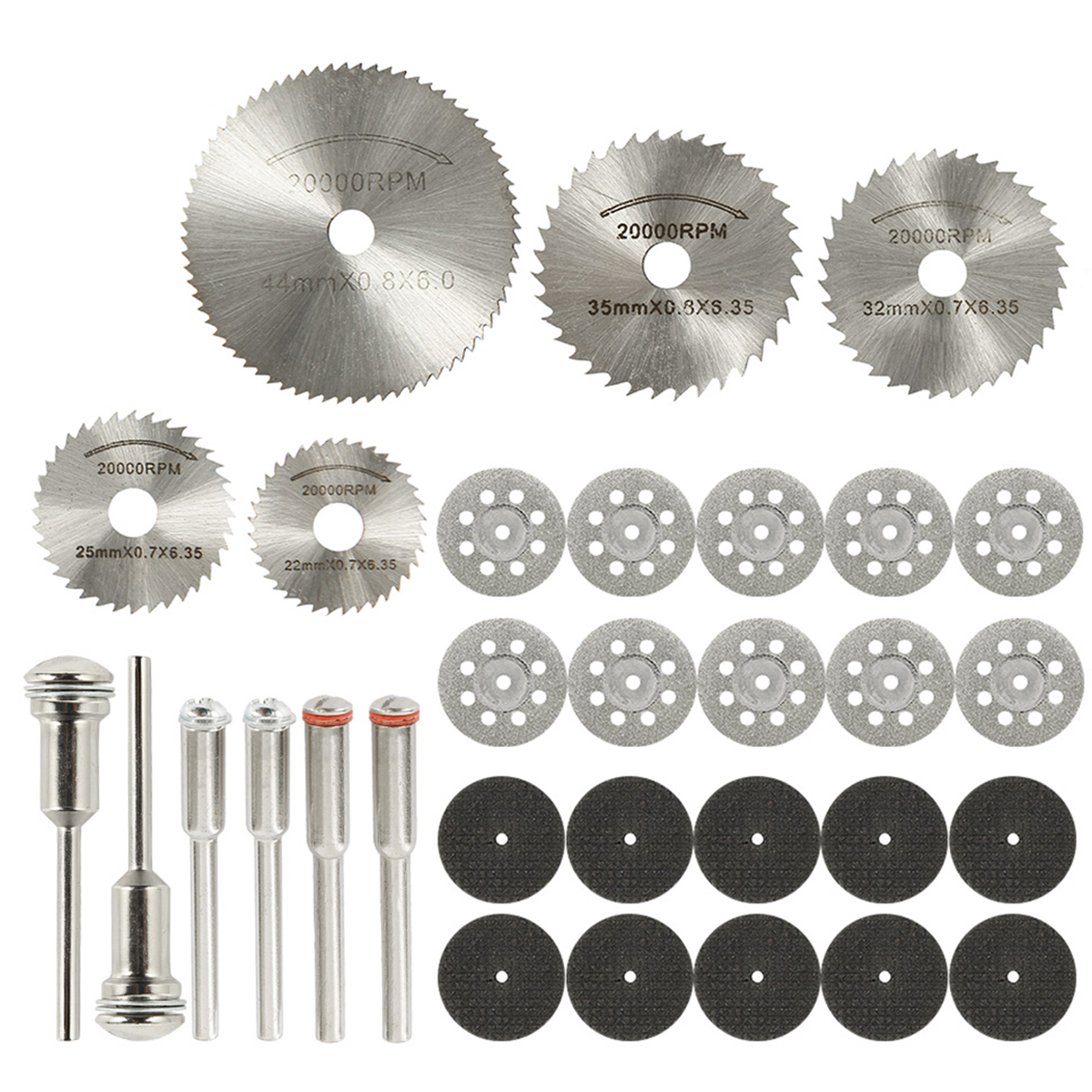 Set di dischi da taglio abrasivi con lama diamantata con mandrini Mole per accessori Dremel Utensile rotante per taglio metalli