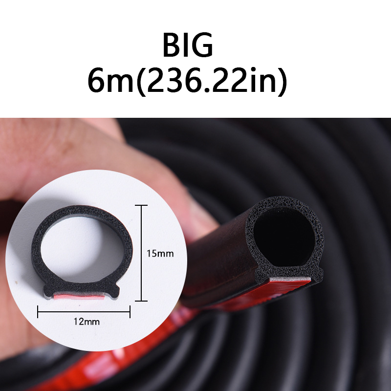 Car Door Rubber Seal Strips Big D Shaped Noise Insulation Weatherstrip Rubber Strips for Auto Truck Door Window Weather Strip