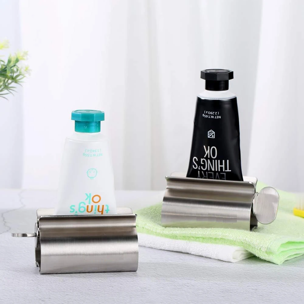 Accessori per il bagno Rullo per tubo per spremi dentifricio Rullo per schiacciatore in acciaio inossidabile Ruota dispenser per unguenti Cosmetici