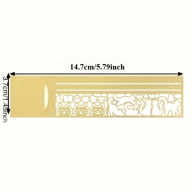 1 PC Cute Cat Bookmark - Double-Sided Ruler for Diary/Planner/Notes, Creative Stationery Gift