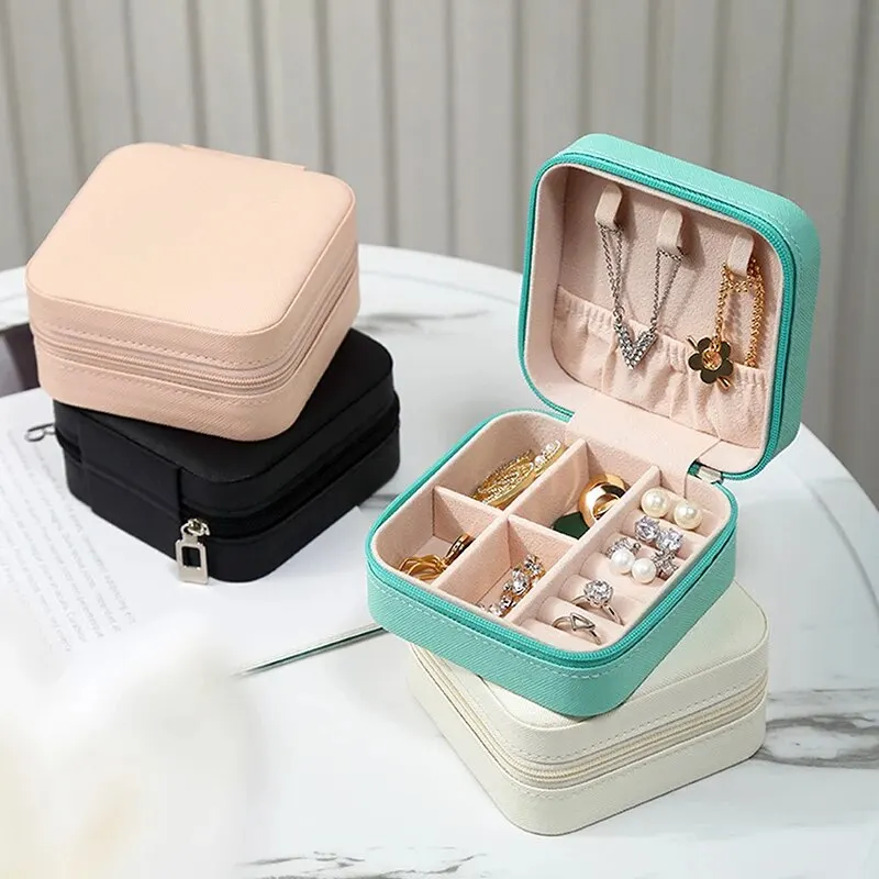 แบบพกพาจอแสดงผลเครื่องประดับกล่องต่างหูแหวน Display Organizer กล่อง