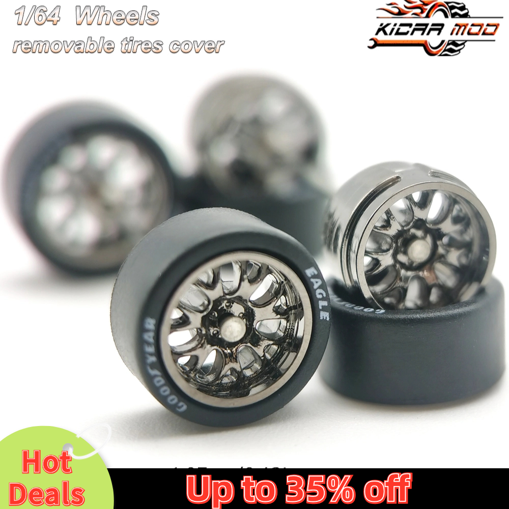 1 комплект, 1/64 колес с резиновыми шинами