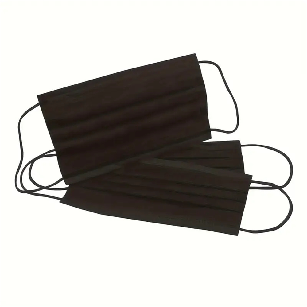 200 pçs máscaras faciais descartáveis pretas 3 camadas filtro de camada não tecido anti poeira respirável máscara protetora segura máscara de boca adulta