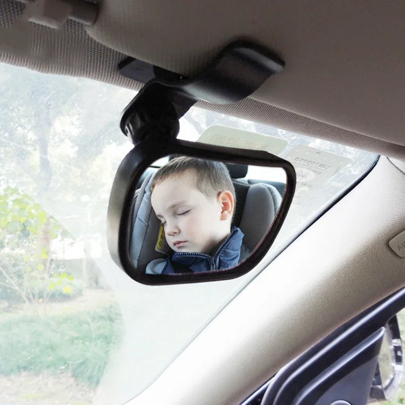 Espelho do bebê 2 em 1 mini crianças espelho traseiro convexo vista do assento traseiro do carro ajustável auto crianças monitor acessórios do carro