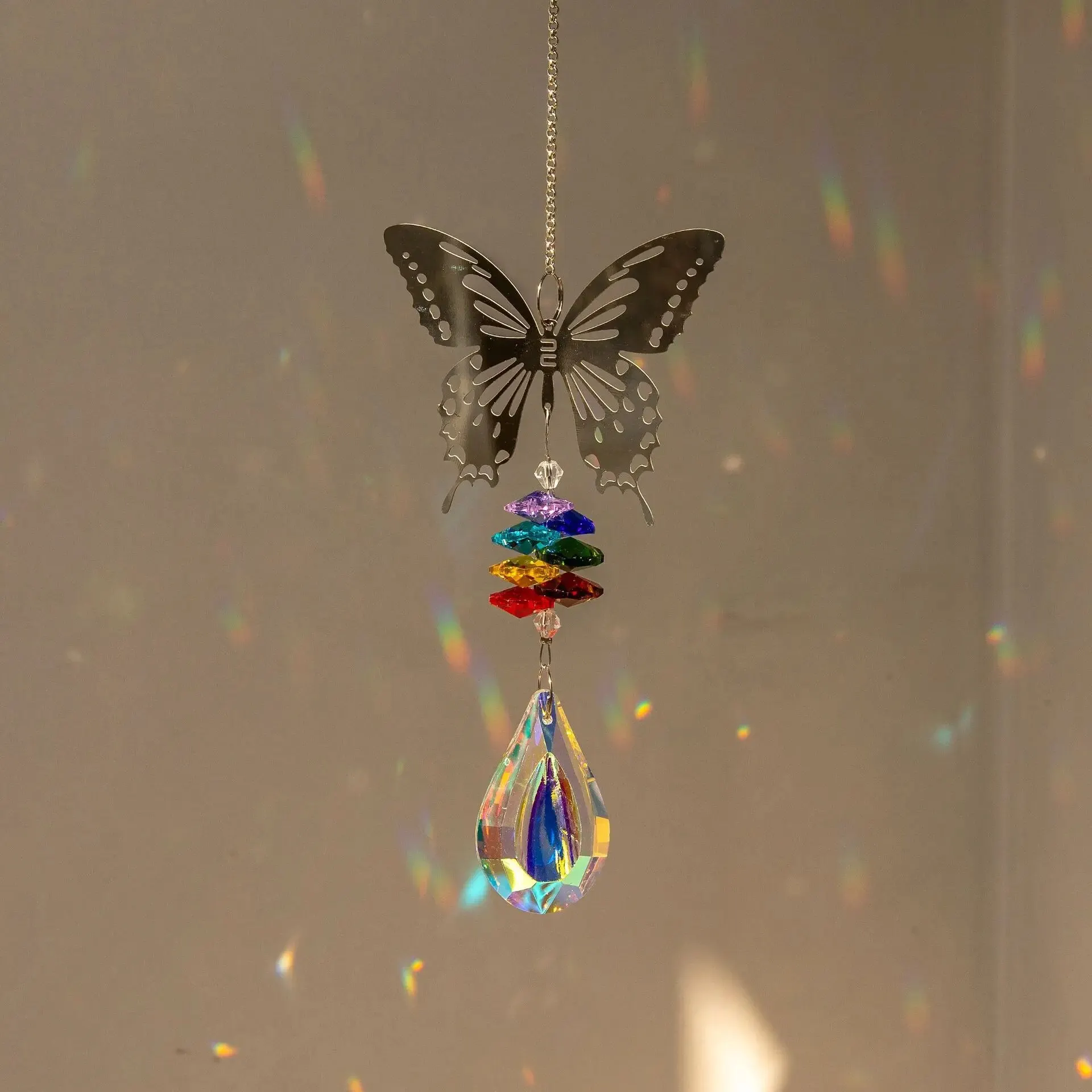 คริสตัล Sun Catcher ปริซึมแขวน Rainbow Chaser หน้าต่าง WIND CHIME Tree of Life ตกแต่งบ้านรถแขวนจี้