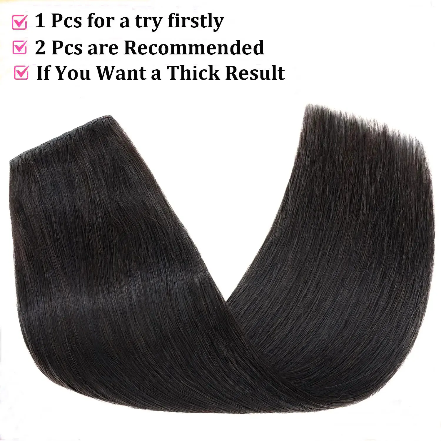 5 clipe de uma peça em extensões de cabelo em linha reta cabelo humano real natural preto clipe em extensões 3/4 cabeça cheia extensões de cabelo