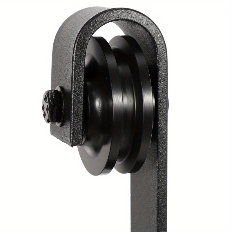 6.6 FT Sliding Barn Door Hardware Kit Wood Modern Hang Style Track Rail Black