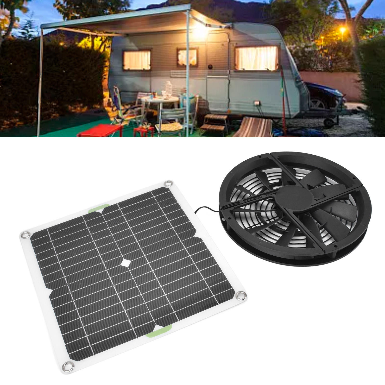 Painel solar impermeável Fan Kit, exaustão de ventilação redonda, galinheiro, estufa Shed, 10 ", 100W