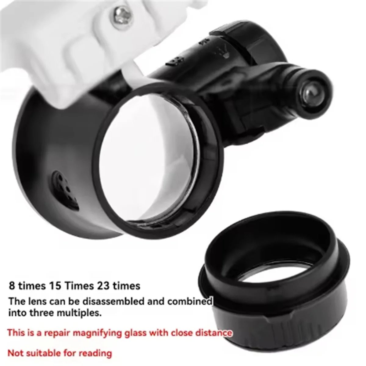 1pc Magnifying Glass 8X/15X/23X Jeweler Watchmaker With LED Light Telescopic Headband Magnifier Glasses Reading Loupes Eyewear
