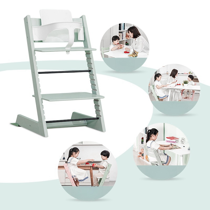 Silla de bebé, silla de comedor de madera maciza para silla de bebé, silla multifuncional de madera maciza para bebé, sillas de comedor para cocina, muebles