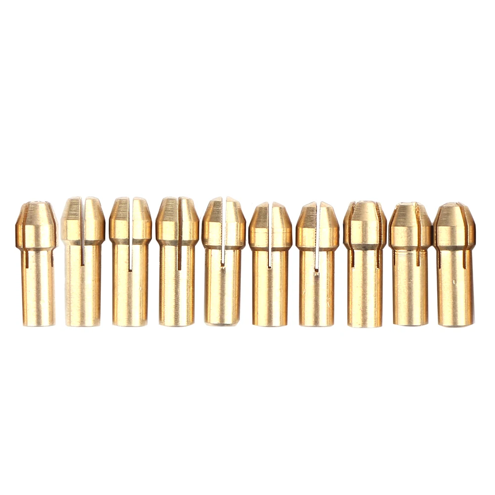 10 stücke Bohrfutter Bits Messing Spann zange Mini Spannfutter für Dremel Dreh werkzeug 4,3mm Durchmesser 0,5mm-3,2mm Strom zubehör