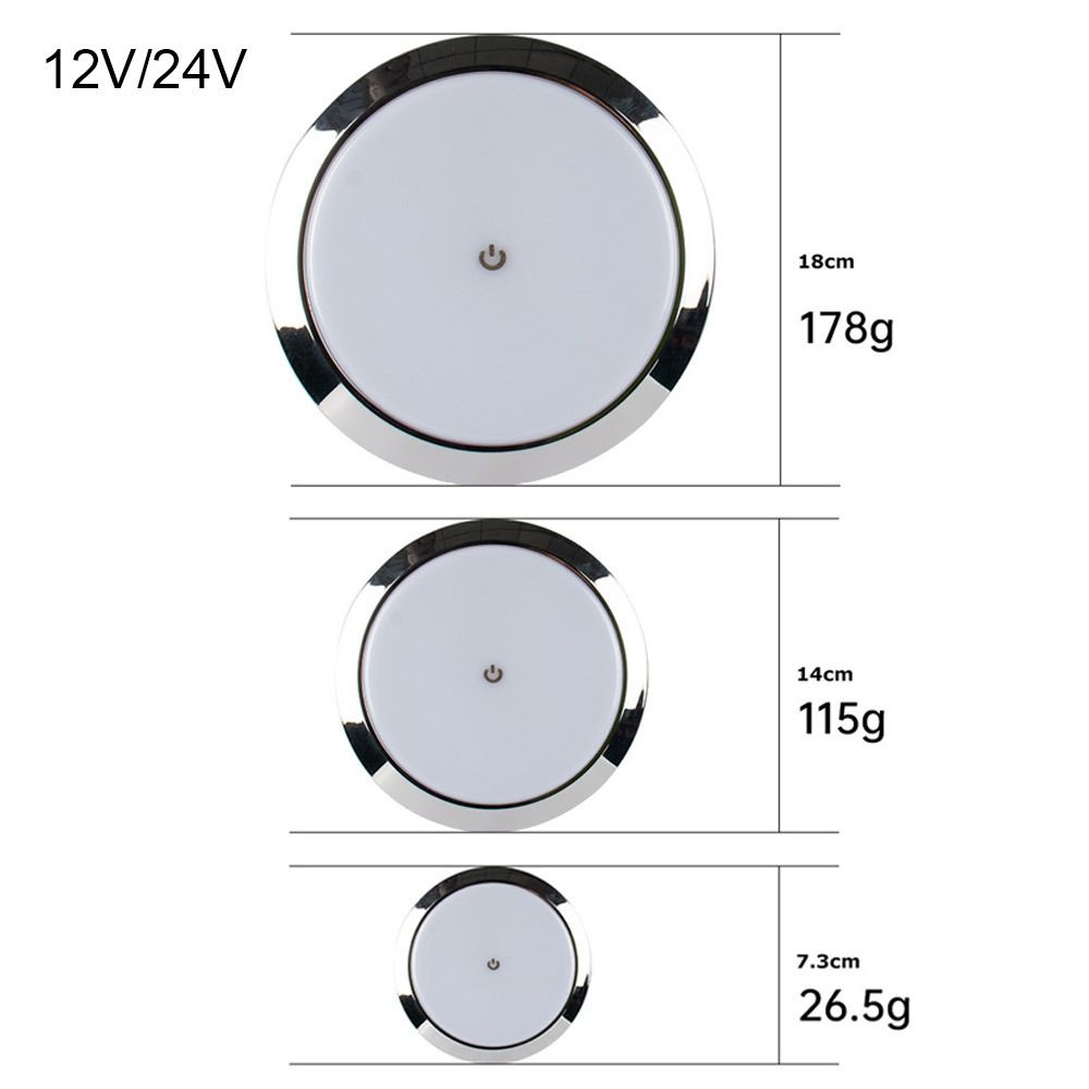 キャラバン,ボート,キャンピングカー用の超薄型LEDドーム型ランプ,カーアクセサリー,12V/24V