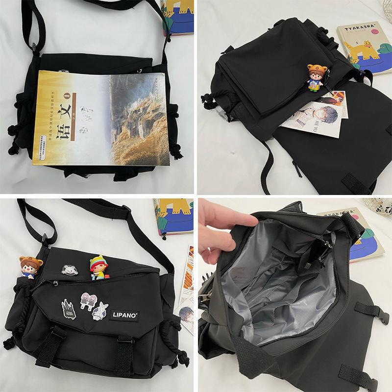 Bolso bandolera versátil de gran capacidad con un hombro de mano de nailon para mujer, bolso de cartero de viaje de trabajo Retro