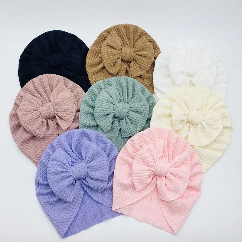 น่ารักโบว์เด็ก Turban หมวก Double Layer Big Bowknot ทารกแรกเกิดหมวกนุ่มยืดหยุ่นเด็กหัวหมวกทารกอุปกรณ์เสริม