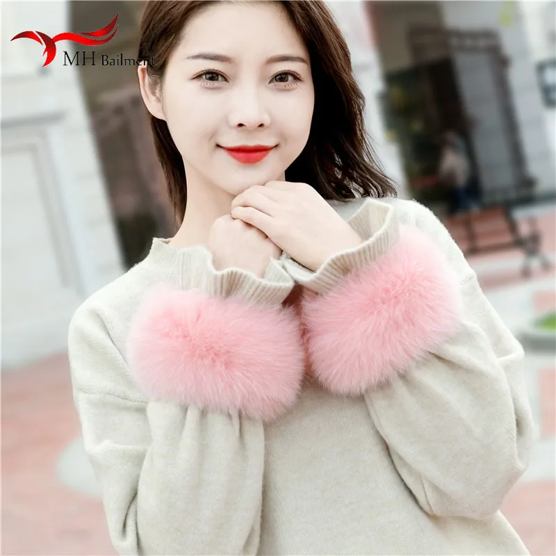 Cáo Lông Thú Vòng Bít Chính Hãng Fox Lông Thú Đeo Cánh Tay Ấm Vòng Tay Nữ Thật Lông Dây Đeo Găng Tay Gấu Trúc Lông Thú Vòng Bít