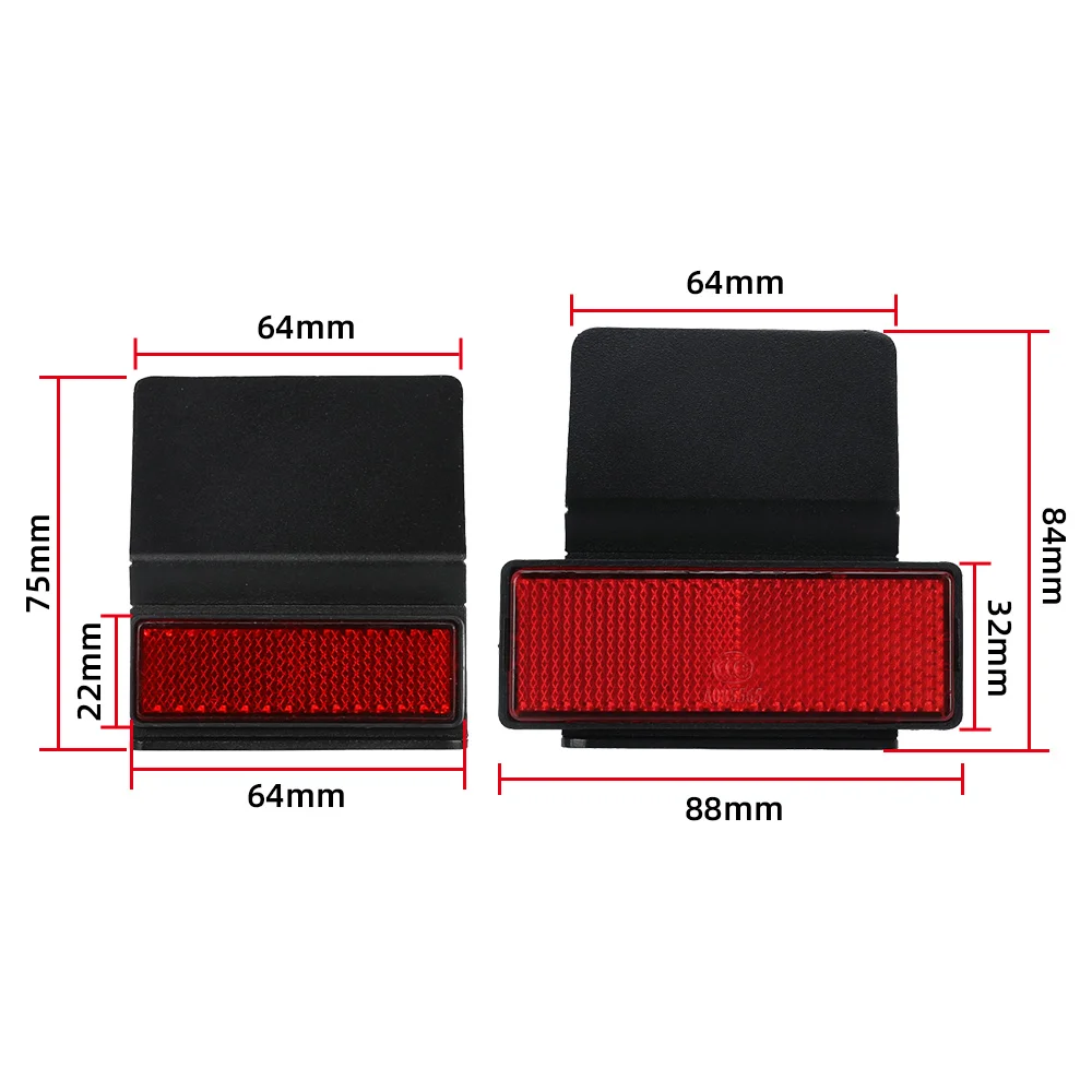 NEW Motorcycle License Plate Holder Extend Rear Tail Reflector Dirt bikes Quad Red Rectangle Reflective Plate Warning Reflector
