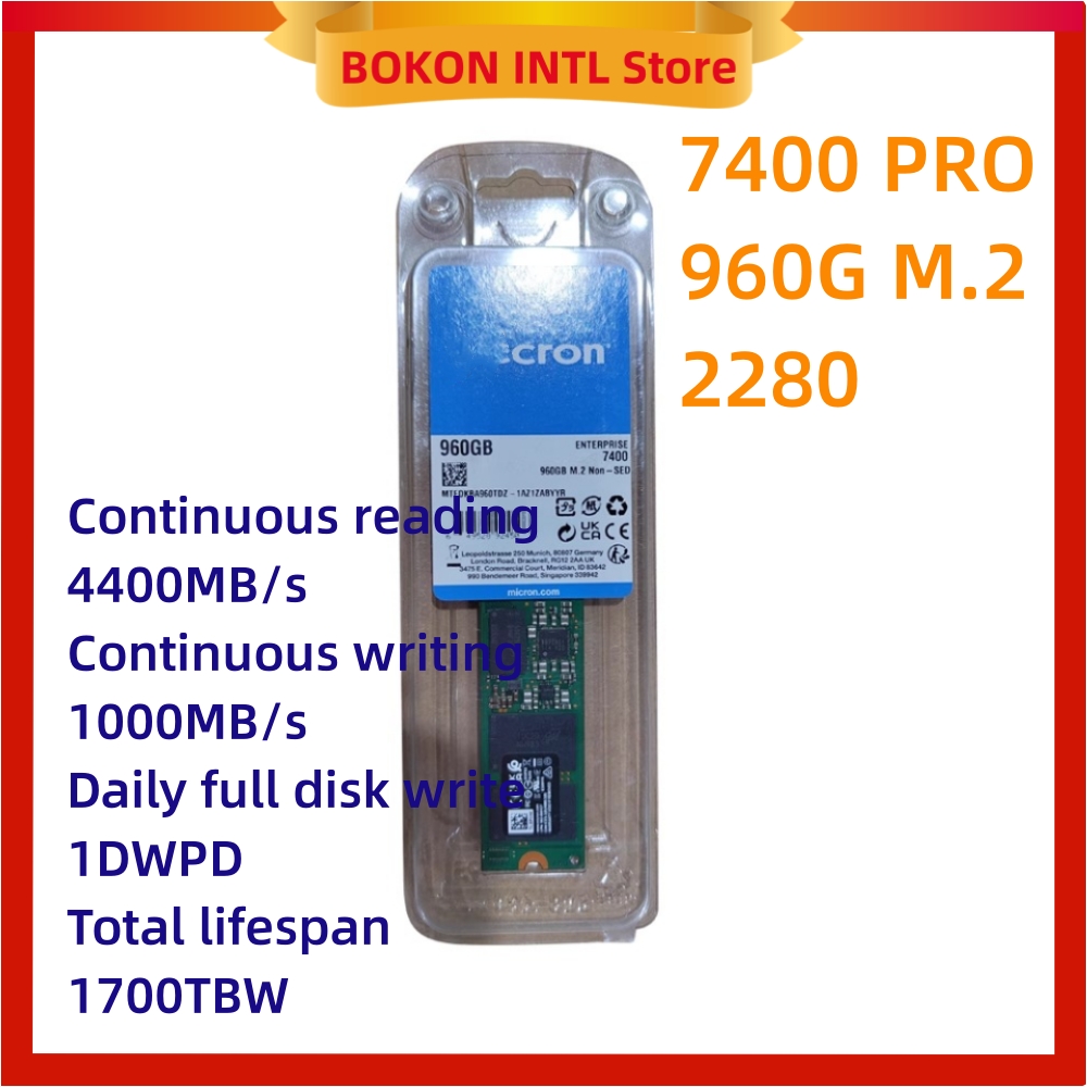Nuevo 7400 PRO 960G M.2 2280 para servidor empresarial MICRON unidad de estado sólido 7400pro MTFDKBA960TDZ