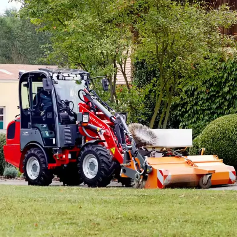 Farm Ranch Use High Horsepower Diesel Loader 4×4 Wheeled All Terrain Transporter Home Use Small Loader Kubota Engine Customized