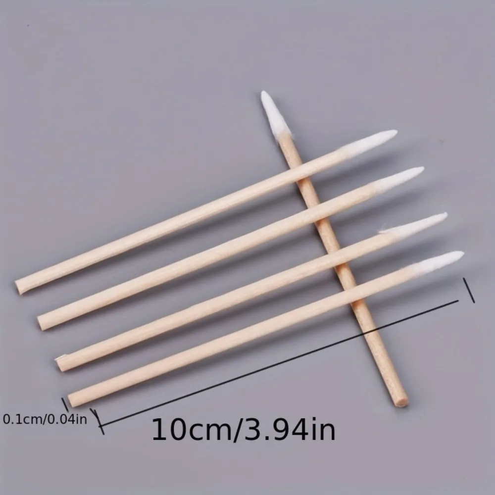 100/300/500 stücke Einweg Holz Micro Bud Tupfer Fusselfreie Wimpern Verlängerung Kleber Entfernen Werkzeuge Make-Up Mini Pinsel