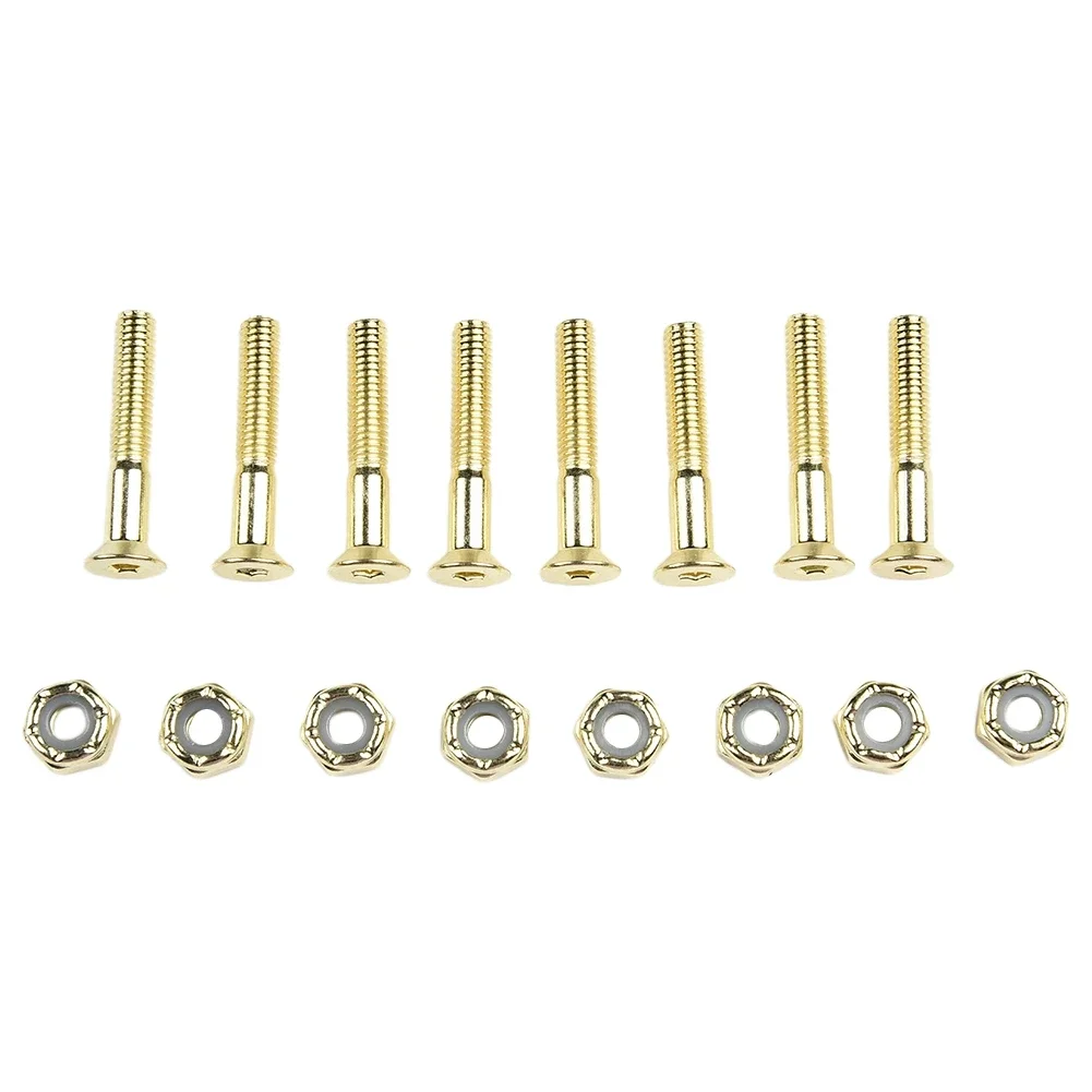 Bolts Screws 16pcs Carbon Steel Four-wheeled Long Board M5 Nuts Skateboard 25mm 28mm 30mm Accessories Practical
