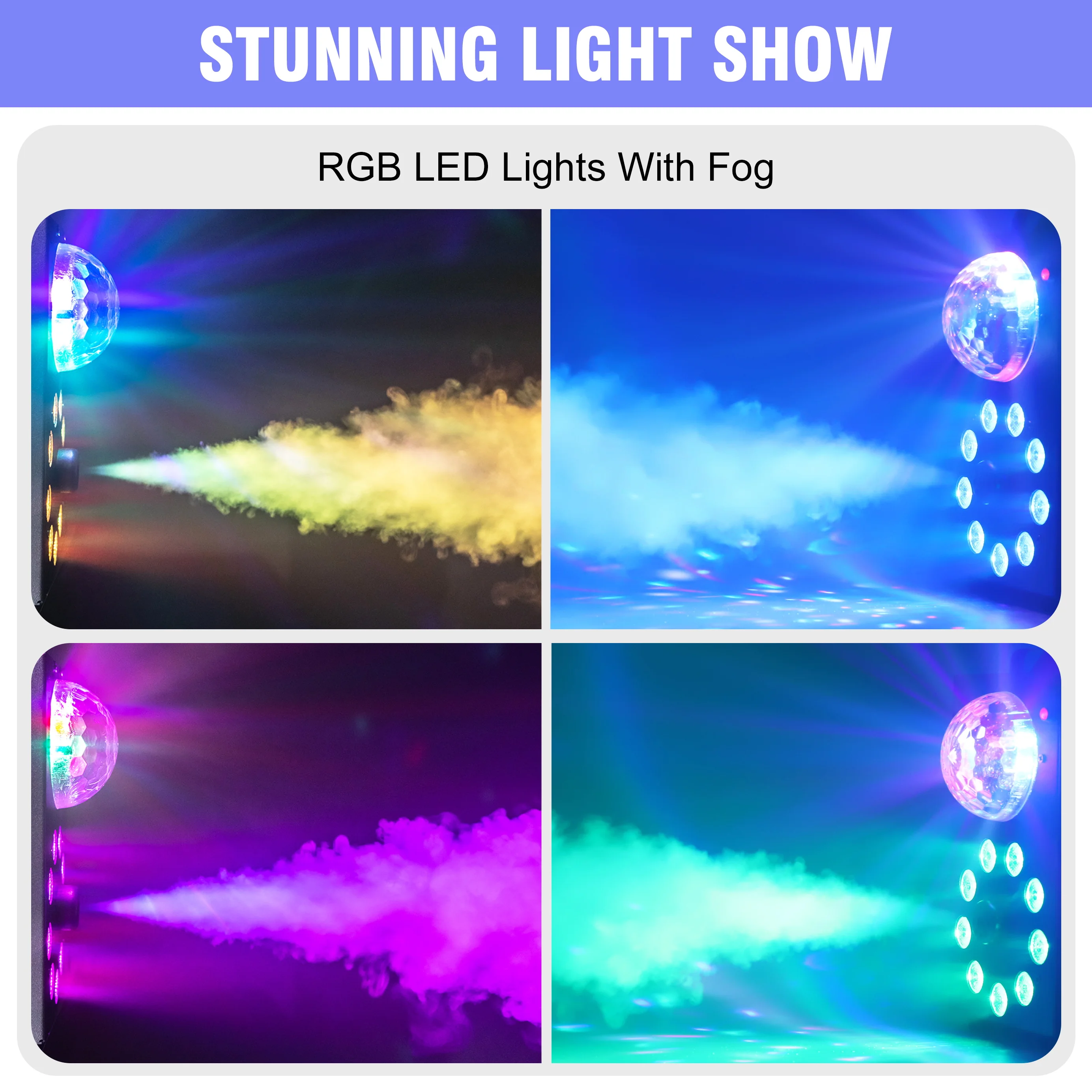 U`King 700W Stage Lighting Smoke Machine Fog Machine LED Colorful Haze Machine Remote Control Fogger For Wedding Party Dj Disco