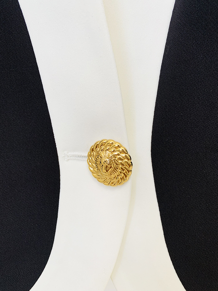 High Street New Fashion Designer Jacke Damen Farb block Single Button Blazer