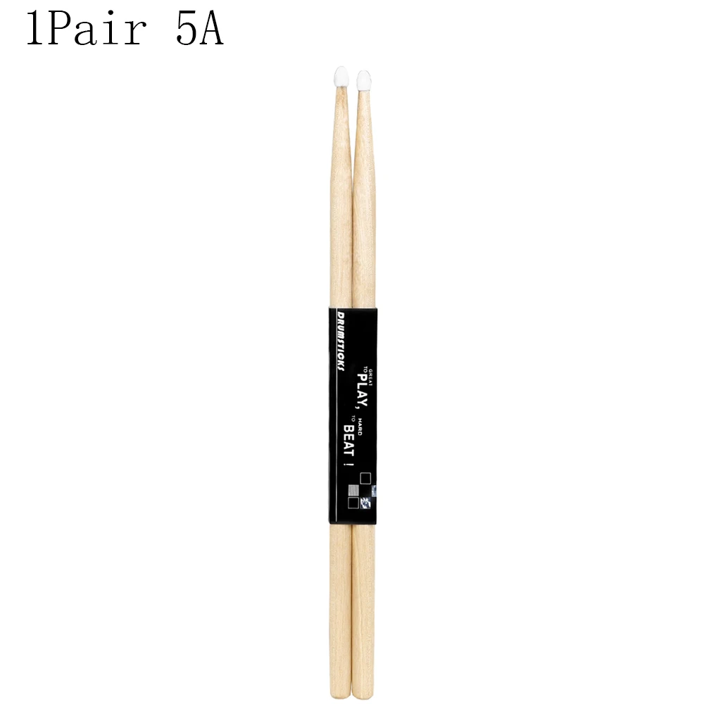 1/5/10 Pair Maple Wood Drum Sticks 5A 7A Electronic Drum Rack Nylon Tip Drumsticks Musical Sticks Percussion Instruments Tools