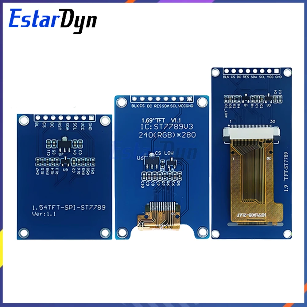 1,54 1,69 pantalla IPS TFT de 1,9 pulgadas pantalla HD SPI ST7789 para proyectos de bricolaje Arduino Raspberry Pi ESP32