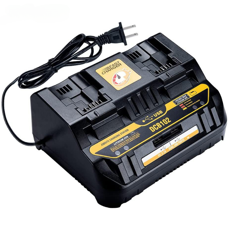 DCB102 充電器急速 2 スライドポート 4A 充電電流 USB 2A DCB200 DCB140 Dewalt 10.8V 14.4V 18V 20V 60V リチウム電池