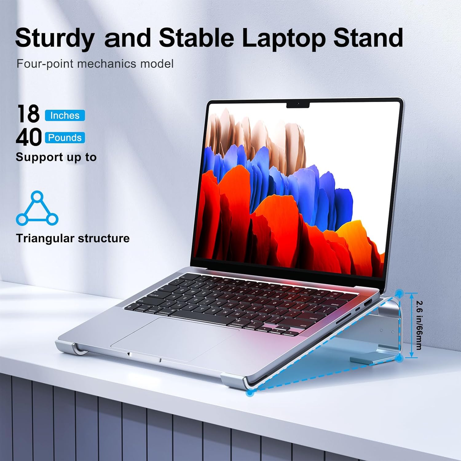 Support de refroidissement pour ordinateur portable en aluminium, pour bureau Macbook Pro Air Dell HP Lenovo, Support pour ordinateur portable, accessoires de Support