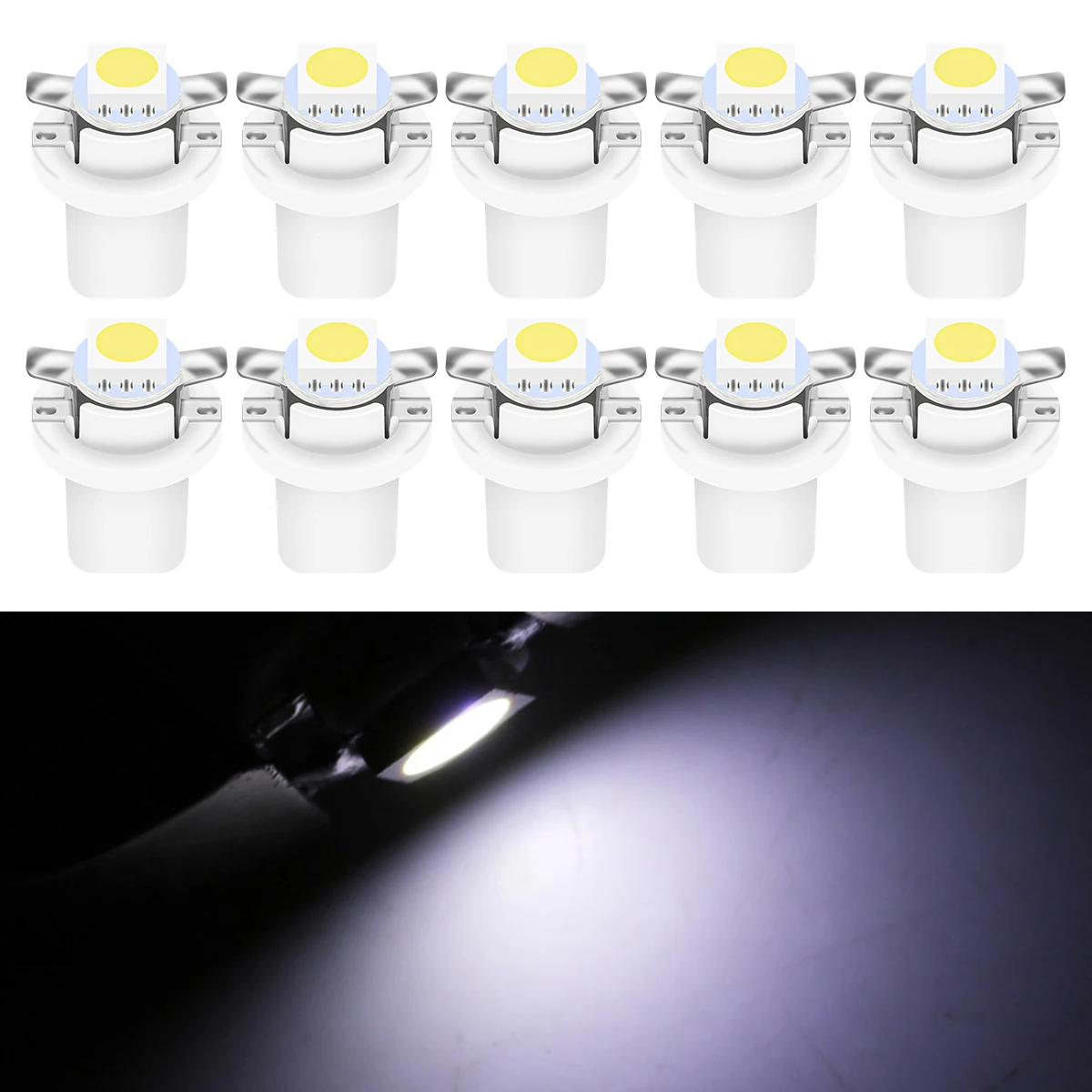 10 sztuk B8.5D 509T B8.5 5050 Led Auto Car LED deska rozdzielcza żarówki Panel przyrządów klinowe wskaźniki świetlne klaster wskaźniki lampa 12VDC